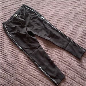 Joie Black Leggings with Tuxedo Leather Stripe